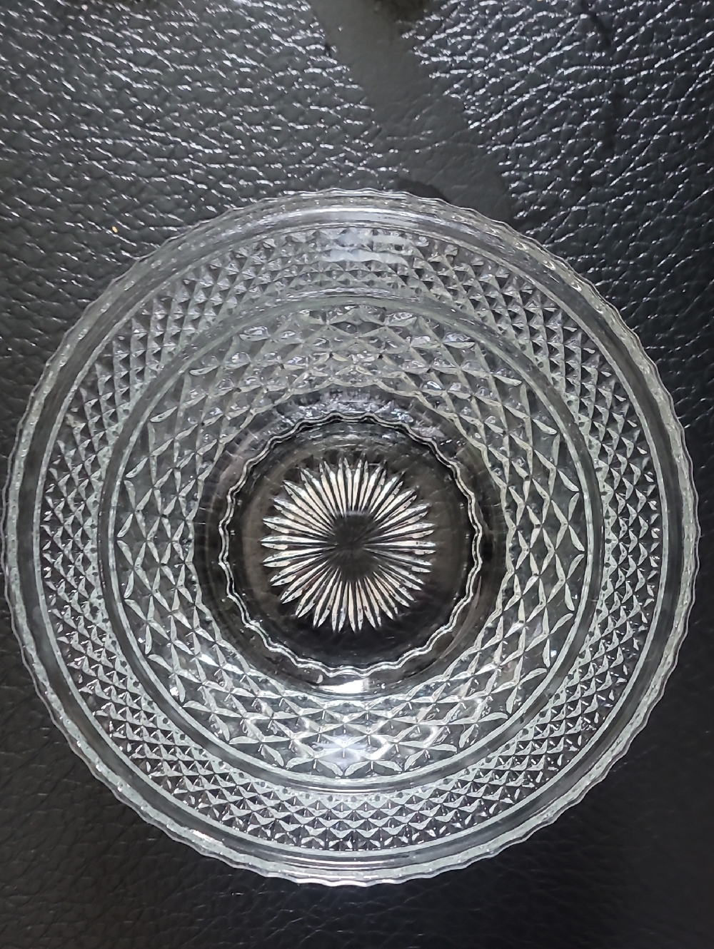 Clear Pressed Glass Serving Bowl